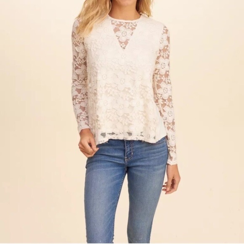 Lace Long Sleeve Boho Top - Picture 1 of 10